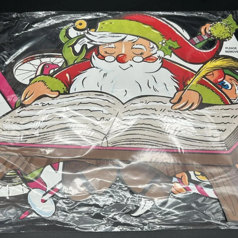 Vintage Beistle Christmas Cutouts Santa Elves Reproduction Retro Style 5pc